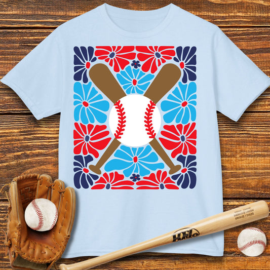 Boho Flower Baseball Kids T-shirt - HomeRun PrintsKids clothes