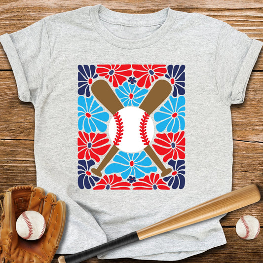 Boho Flower Baseball Youth Tee - HomeRun PrintsKids clothes
