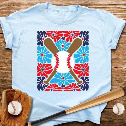 Boho Flower Baseball Youth Tee - HomeRun PrintsKids clothes