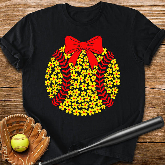 Boho Flower Softball Adult - HomeRun PrintsT-Shirt