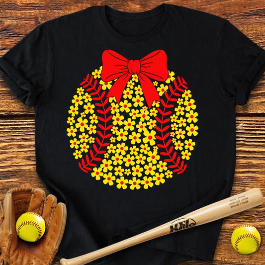 Boho Flower Softball Adult T-Shirt - HomeRun PrintsT-Shirt