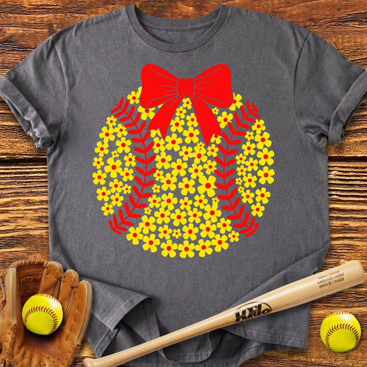 Boho Flower Softball Adult T-Shirt - HomeRun PrintsT-Shirt