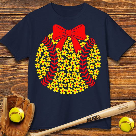 Boho Flower Softball Kids T-shirt - HomeRun PrintsKids clothes