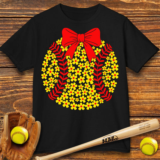 Boho Flower Softball Kids T-shirt - HomeRun PrintsKids clothes