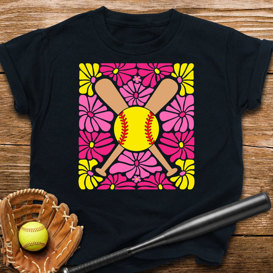 Boho Flower Softball Youth Tee - HomeRun PrintsKids clothes
