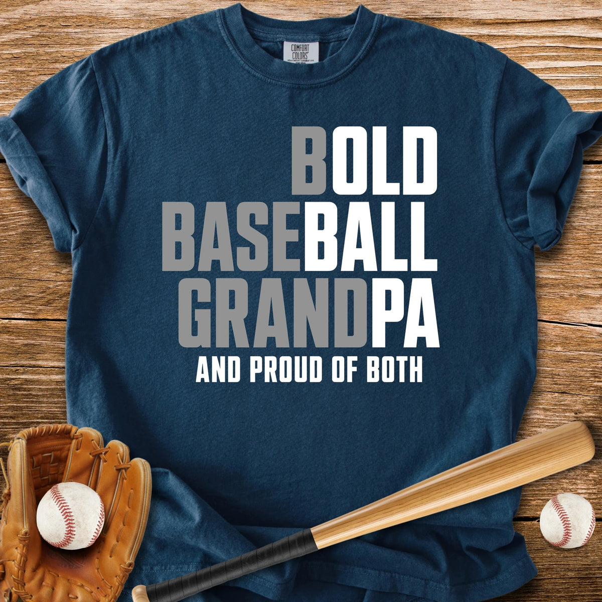 Bold Baseball Grandpa Pride - HomeRun PrintsComfort Colors