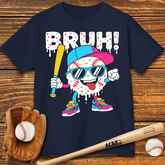 Bruh Baseball Drip Kids T-shirt - HomeRun PrintsKids clothes