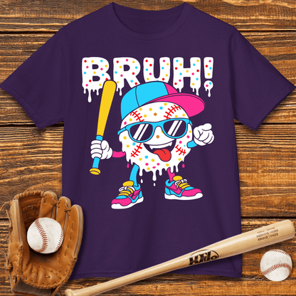 Bruh Baseball Drip Kids T-shirt - HomeRun PrintsKids clothes