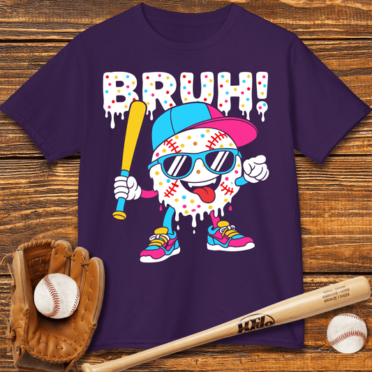 Bruh Baseball Drip Kids T-shirt - HomeRun PrintsKids clothes