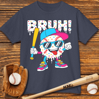 Bruh Baseball Drip Kids T-shirt - HomeRun PrintsKids clothes