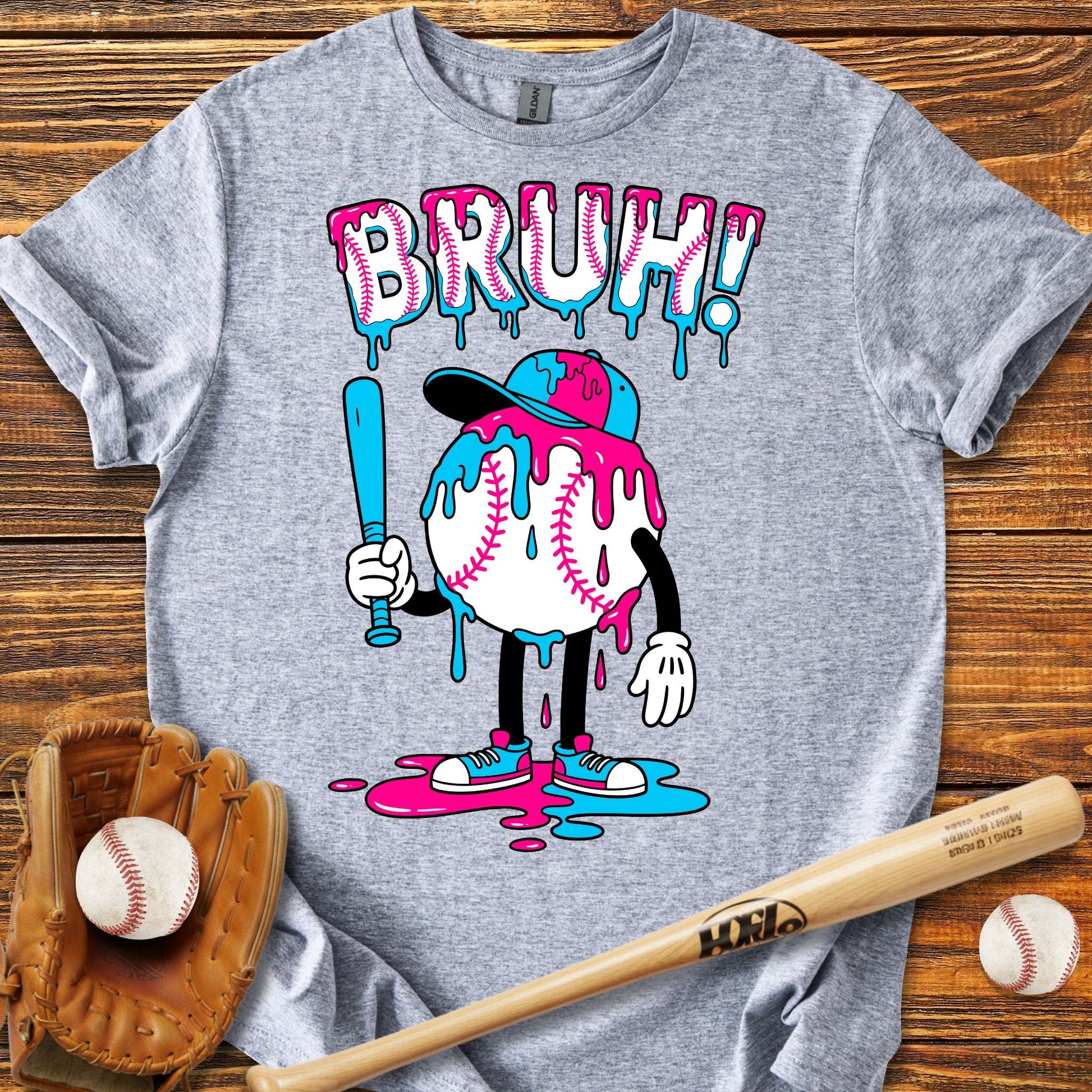 Bruh Baseball Drip T-Shirt - HomeRun PrintsT-Shirt
