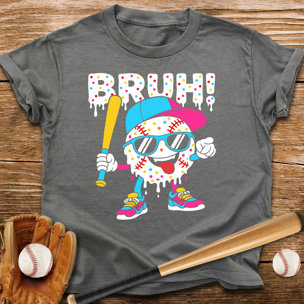 Bruh Baseball Drip Youth Tee - HomeRun PrintsKids clothes