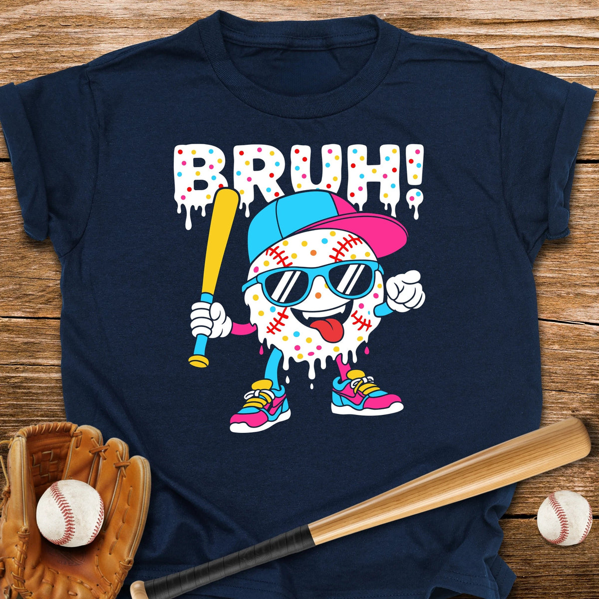 Bruh Baseball Drip Youth Tee - HomeRun PrintsKids clothes