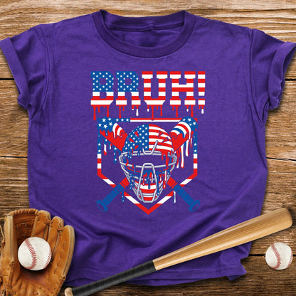 Bruh Patriotic Catcher Drip Youth Tee - HomeRun PrintsKids clothes