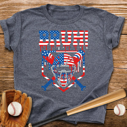 Bruh Patriotic Catcher Drip Youth Tee - HomeRun PrintsKids clothes