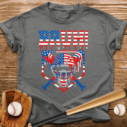 Bruh Patriotic Catcher Drip Youth Tee - HomeRun PrintsKids clothes