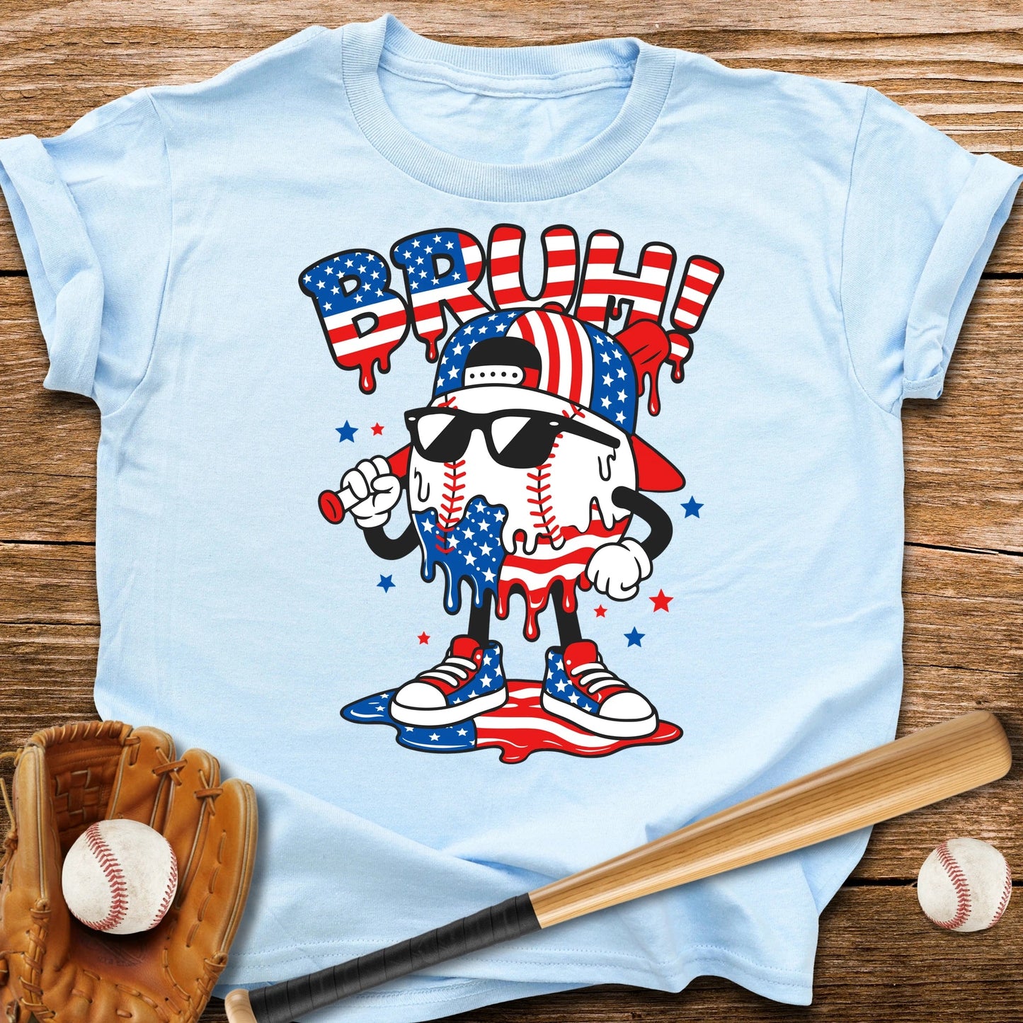Bruh USA Baseball Drip Youth Tee - HomeRun PrintsKids clothes
