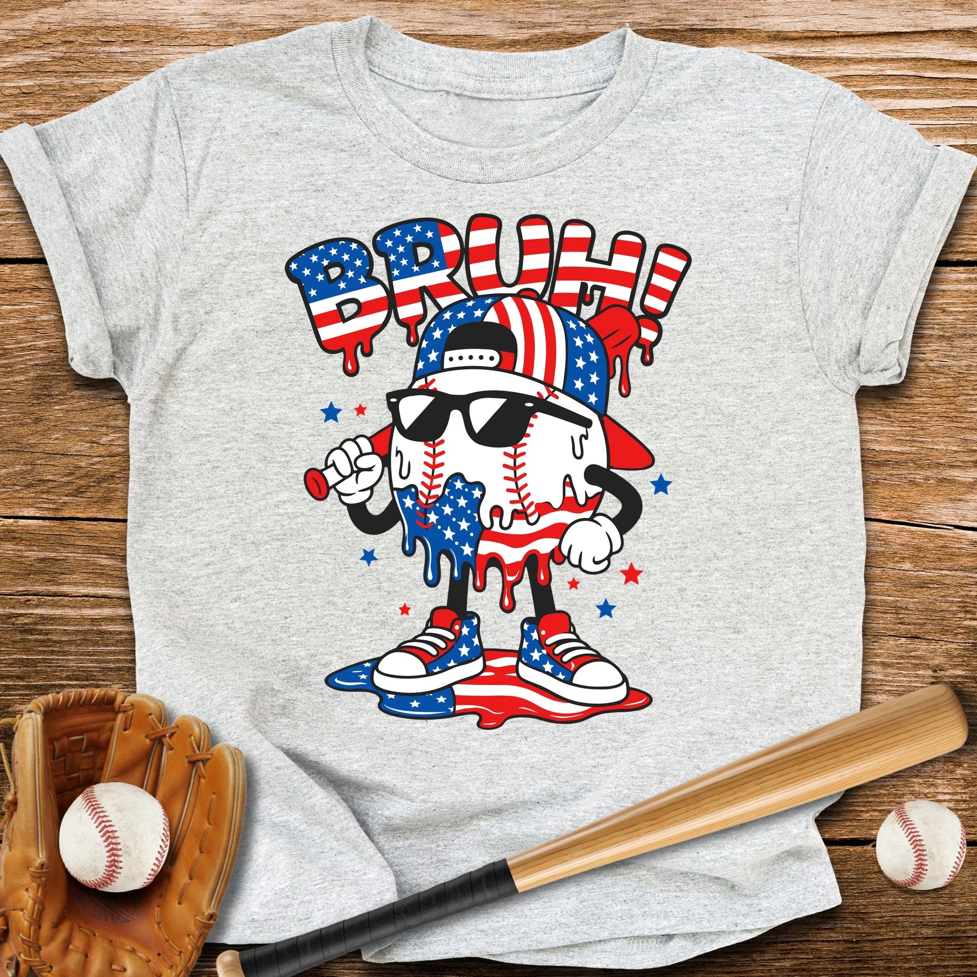 Bruh USA Baseball Drip Youth Tee - HomeRun PrintsKids clothes