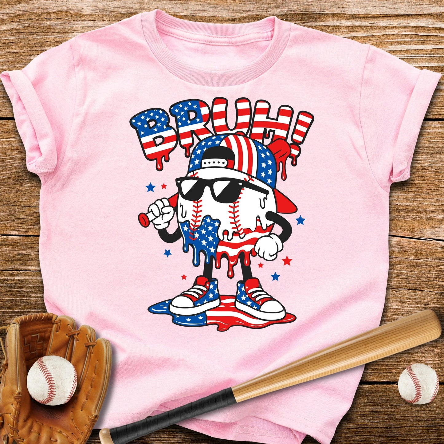 Bruh USA Baseball Drip Youth Tee - HomeRun PrintsKids clothes