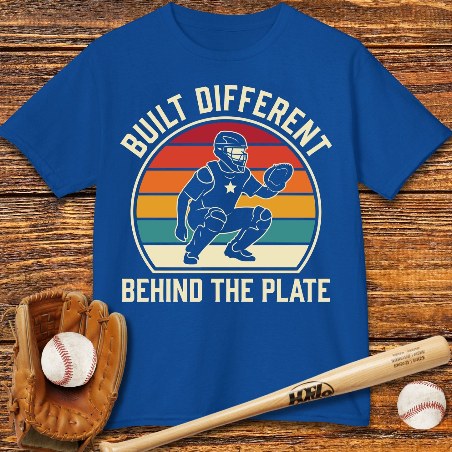 Built Different Catcher Kids T-shirt - HomeRun PrintsKids clothes