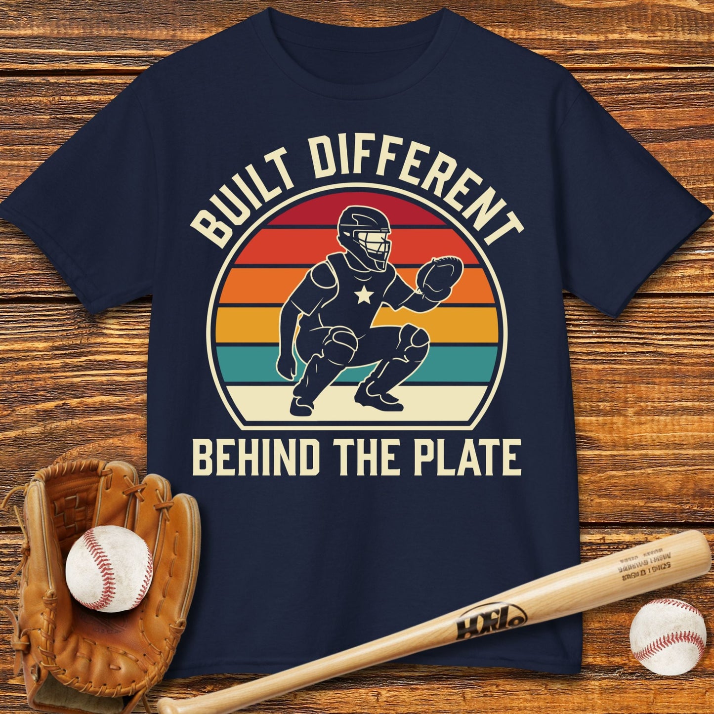 Built Different Catcher Kids T-shirt - HomeRun PrintsKids clothes