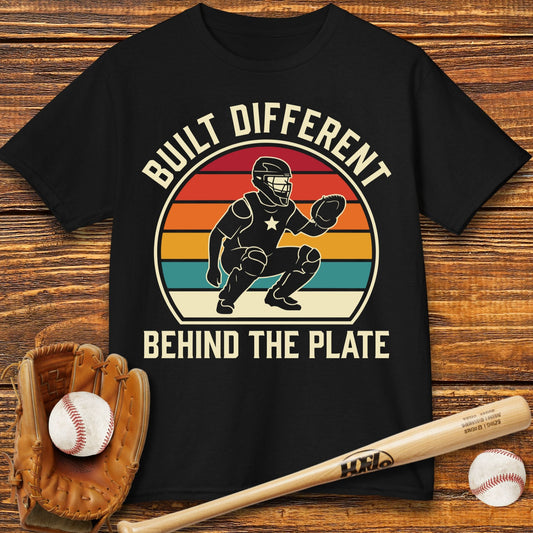 Built Different Catcher Kids T-shirt - HomeRun PrintsKids clothes