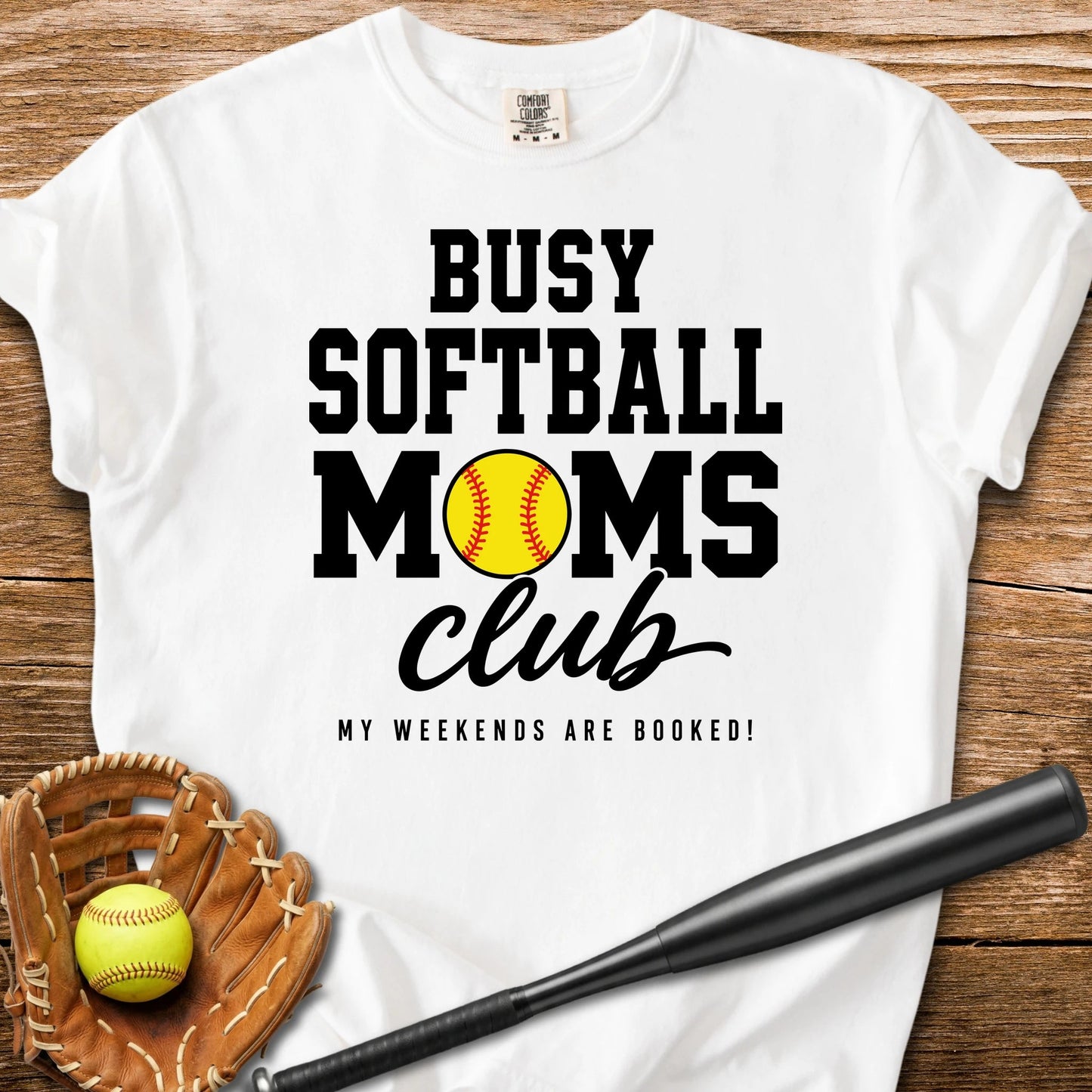 Busy Softball Mom Club - HomeRun PrintsComfort Colors