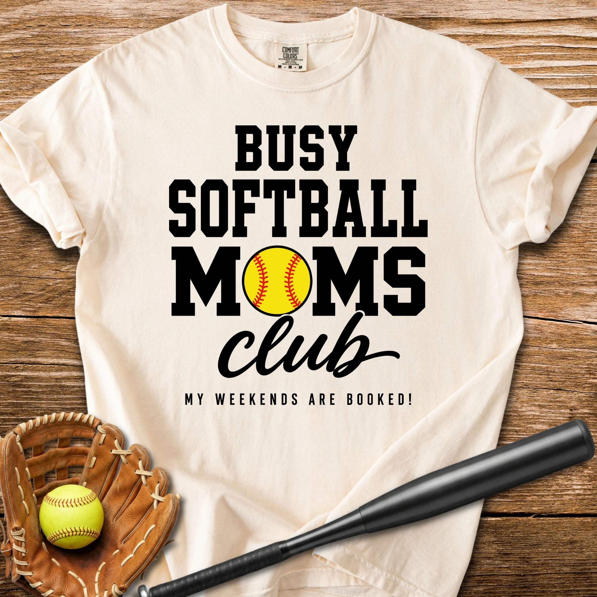 Busy Softball Mom Club - HomeRun PrintsComfort Colors