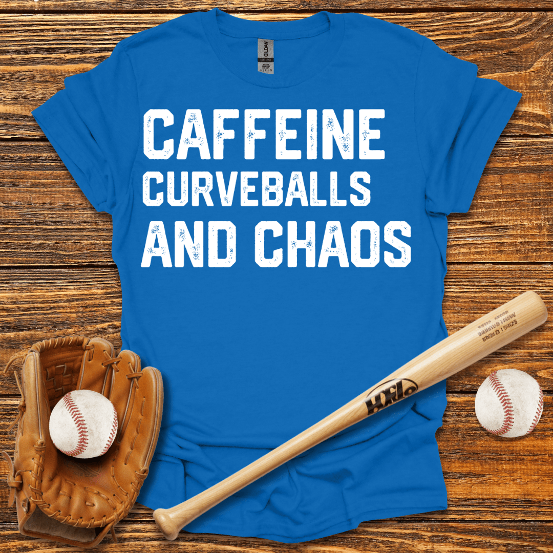 Caffeine Curveballs & Chaos T-Shirt - HomeRun PrintsT-Shirt