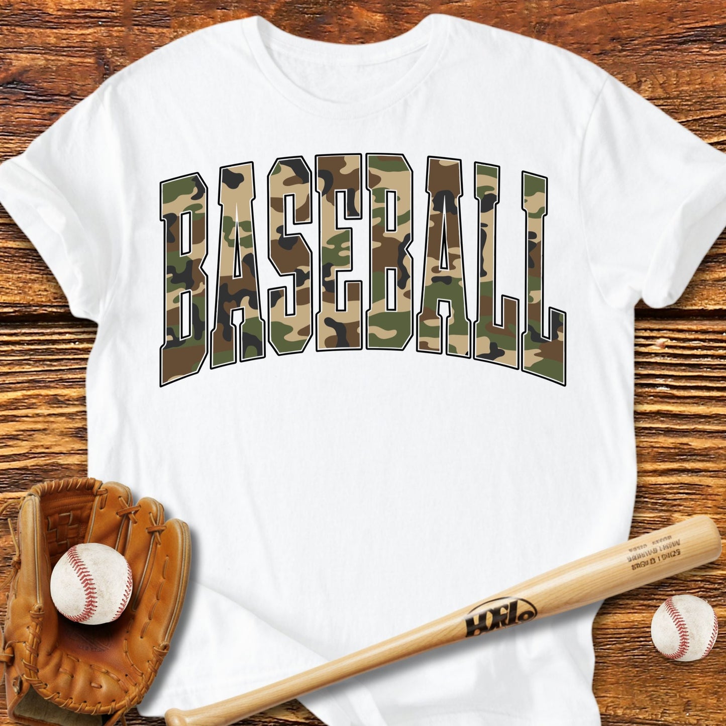 Camo Baseball Adult T-Shirt - HomeRun PrintsT-Shirt