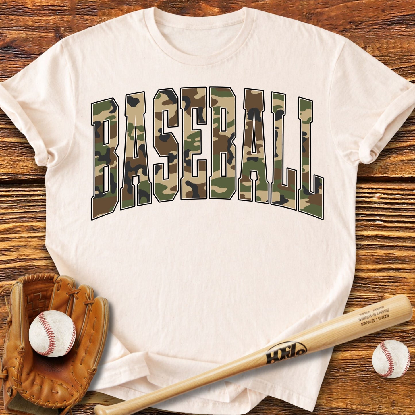 Camo Baseball Adult T-Shirt - HomeRun PrintsT-Shirt