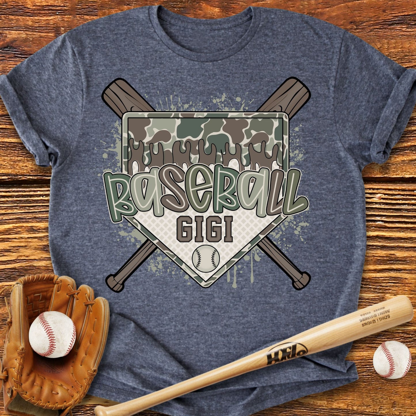 Camo Baseball Gigi T-Shirt - HomeRun PrintsT-Shirt