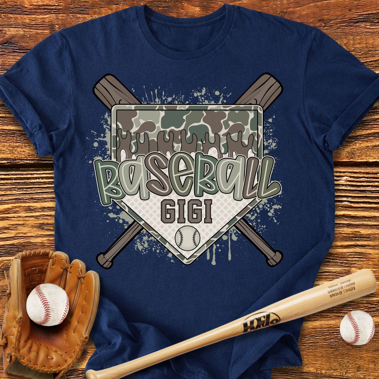Camo Baseball Gigi T-Shirt - HomeRun PrintsT-Shirt
