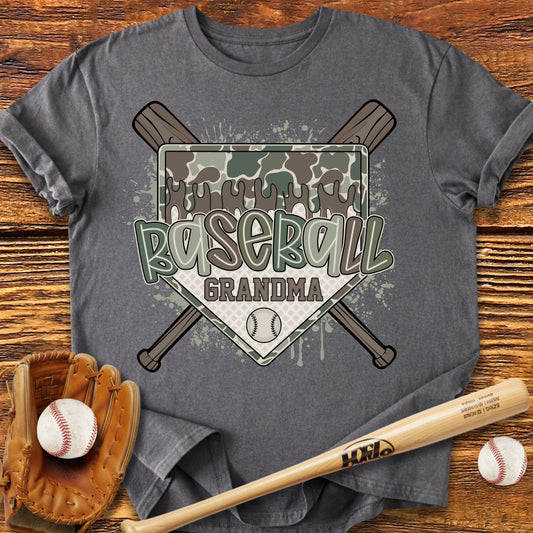 Camo Baseball Grandma T-Shirt - HomeRun PrintsT-Shirt