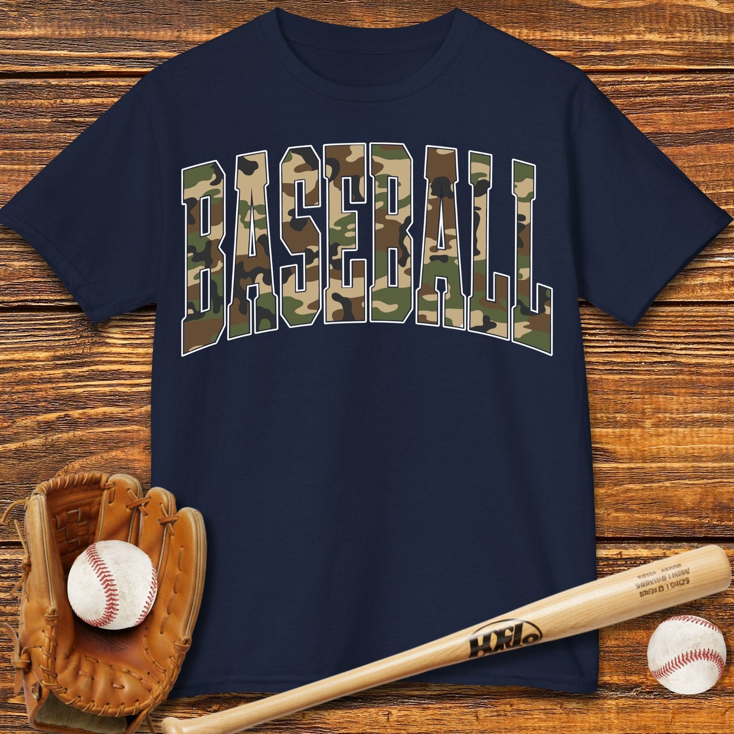 Camo Baseball Kids T-shirt - HomeRun PrintsKids clothes