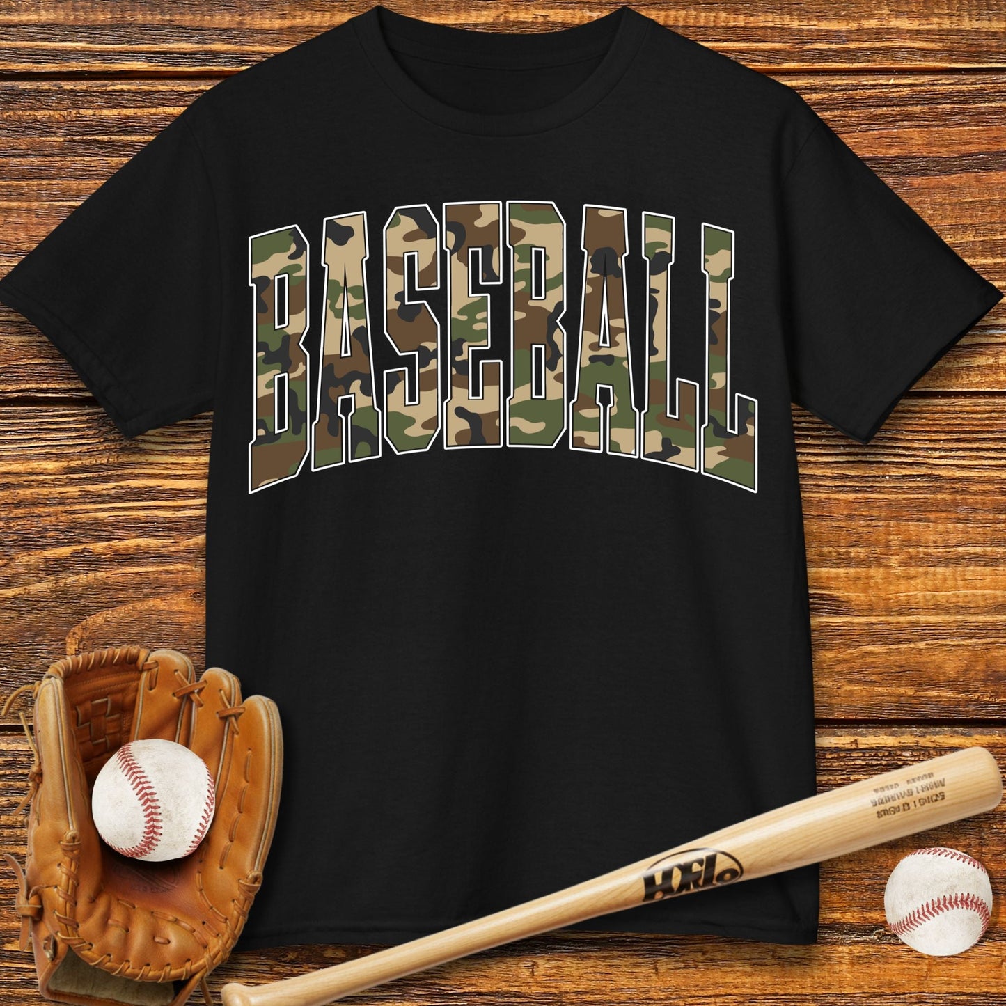Camo Baseball Kids T-shirt - HomeRun PrintsKids clothes