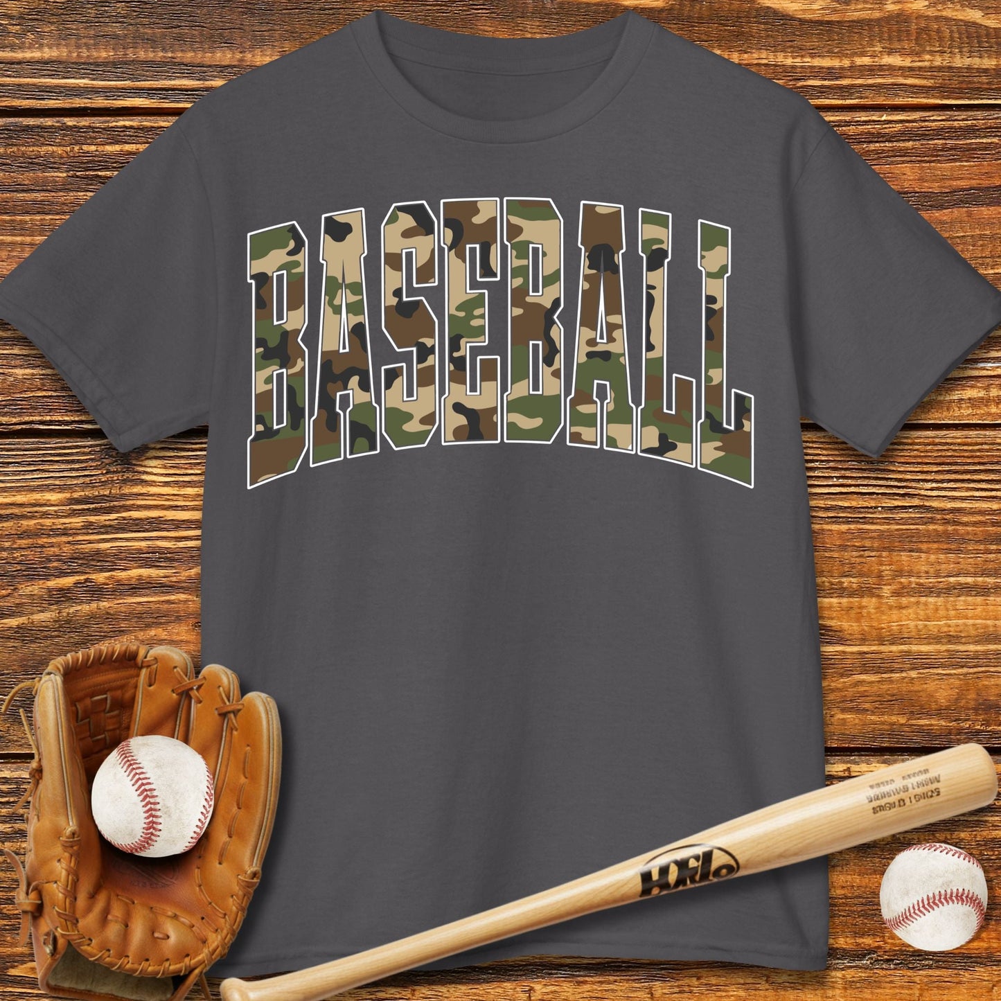 Camo Baseball Kids T-shirt - HomeRun PrintsKids clothes