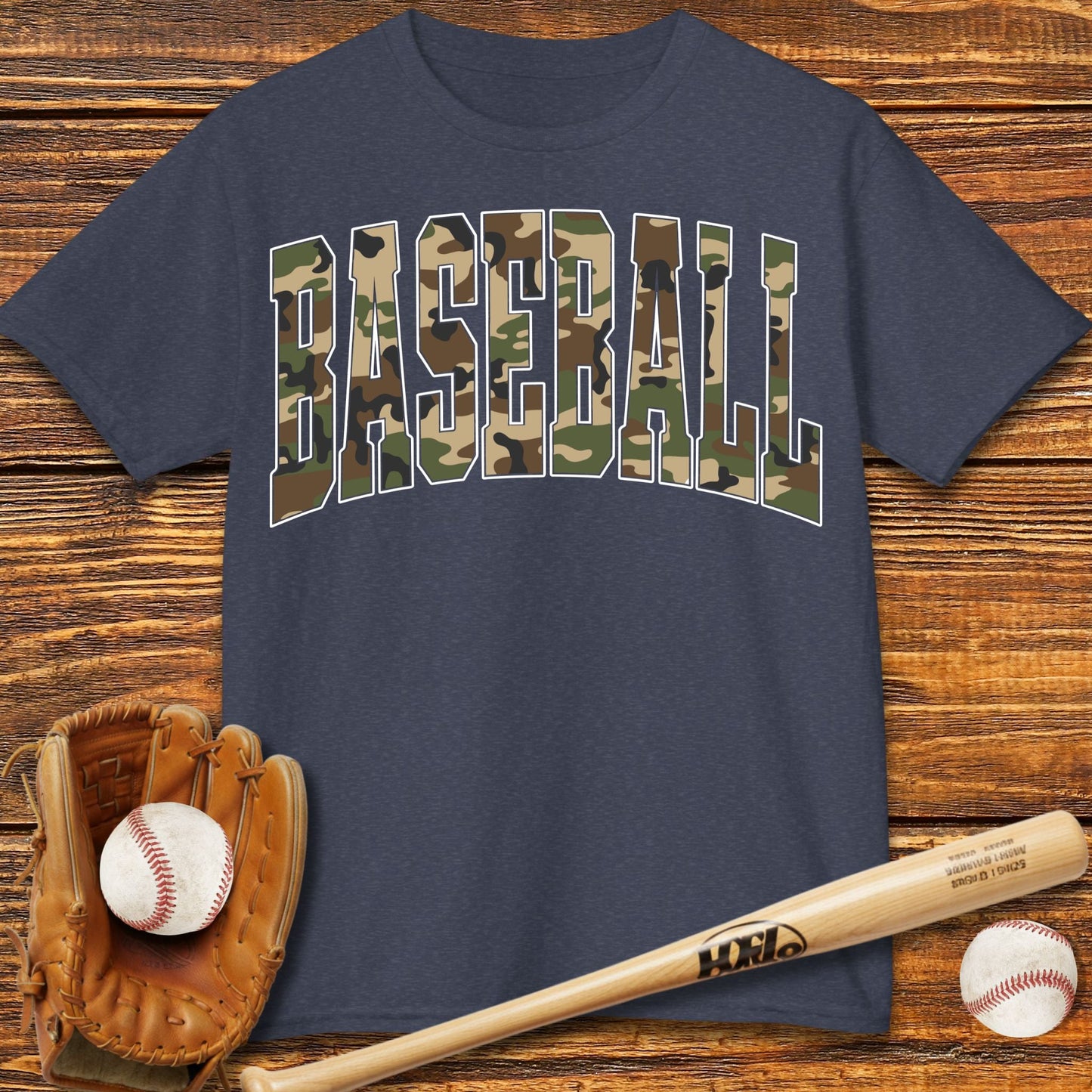 Camo Baseball Kids T-shirt - HomeRun PrintsKids clothes