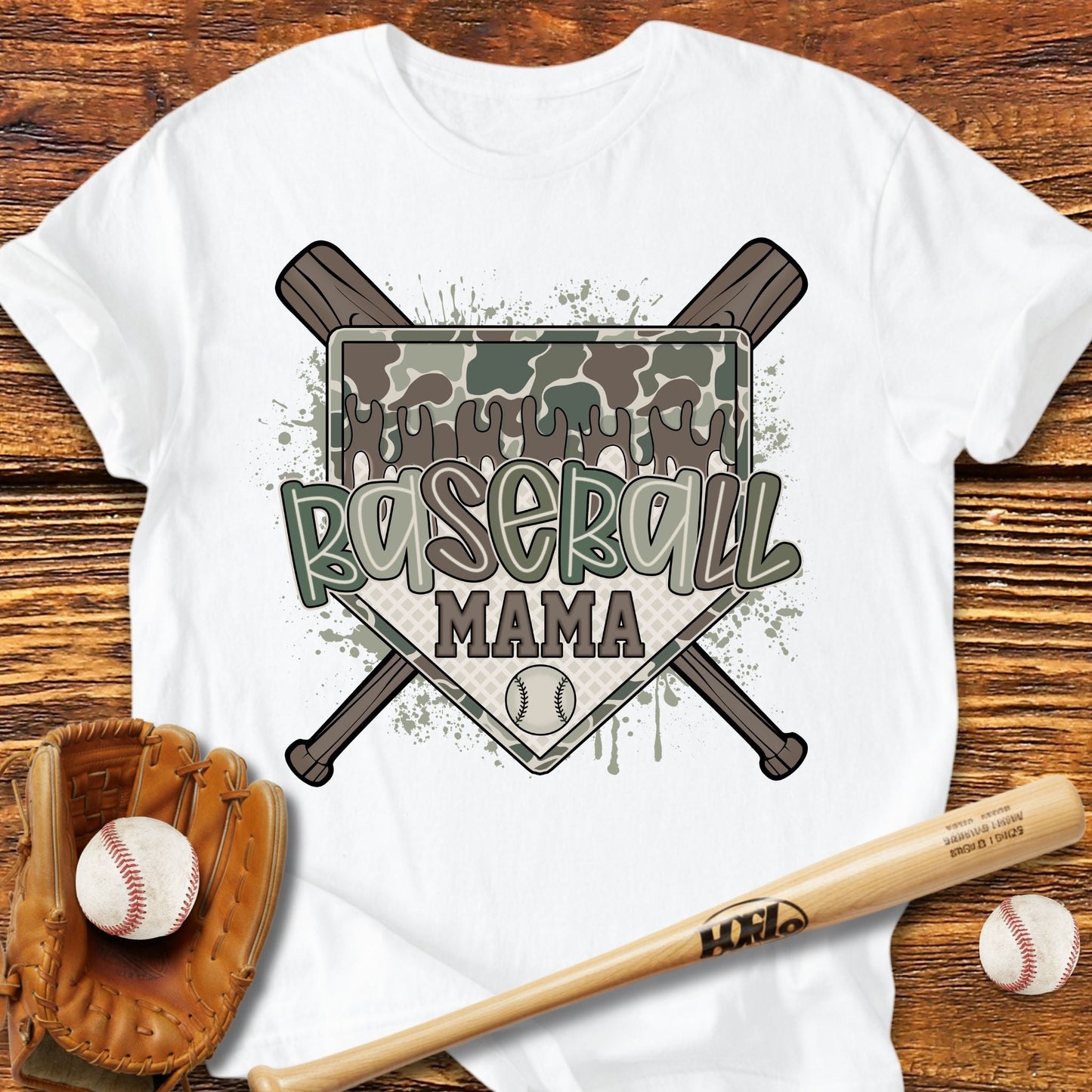 Camo Baseball Mama T-Shirt - HomeRun PrintsT-Shirt