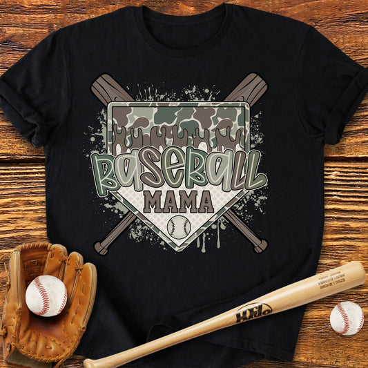 Camo Baseball Mama T-Shirt - HomeRun PrintsT-Shirt