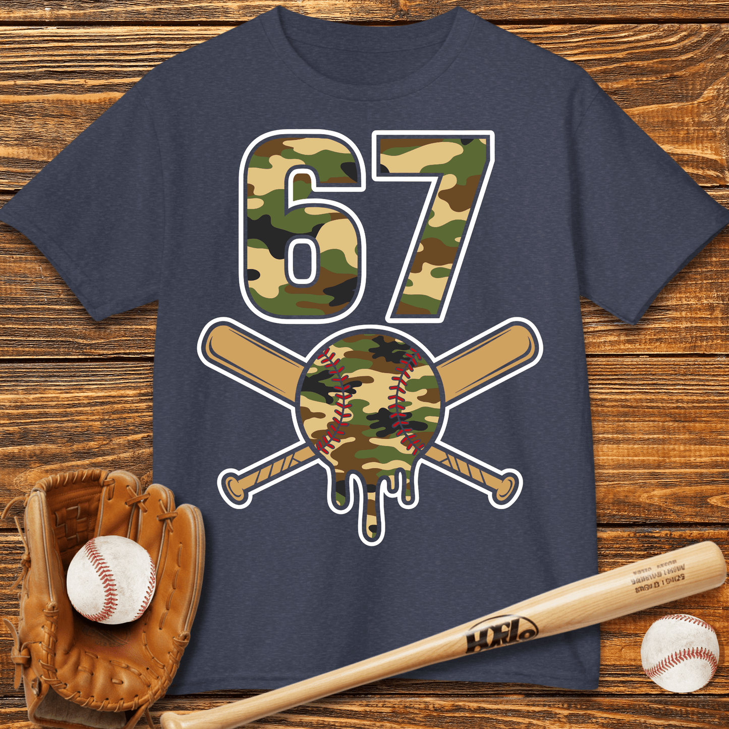 Camo Drip 67 Kids T-Shirt - HomeRun PrintsKids clothes