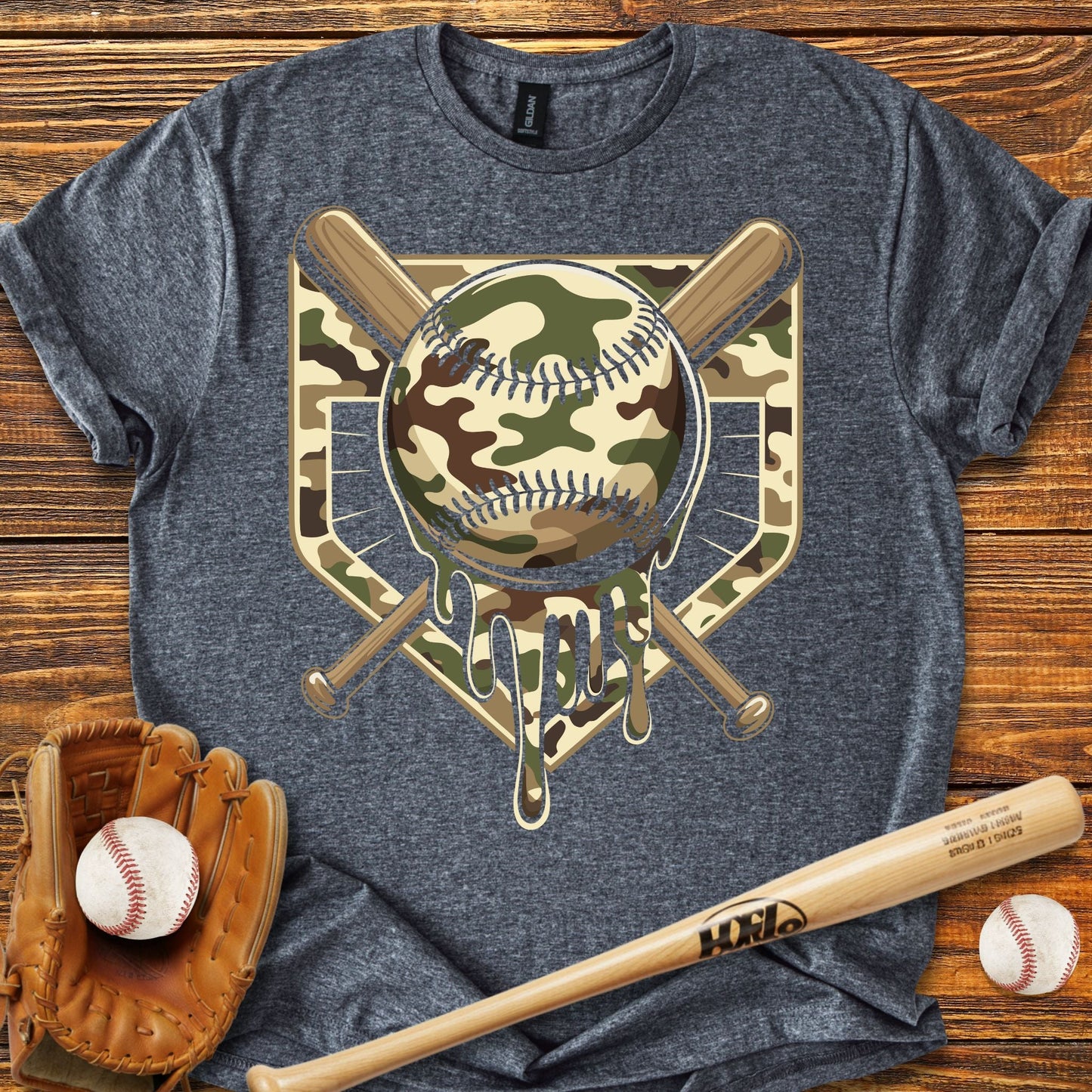 Camo Drip T-Shirt - HomeRun PrintsT-Shirt