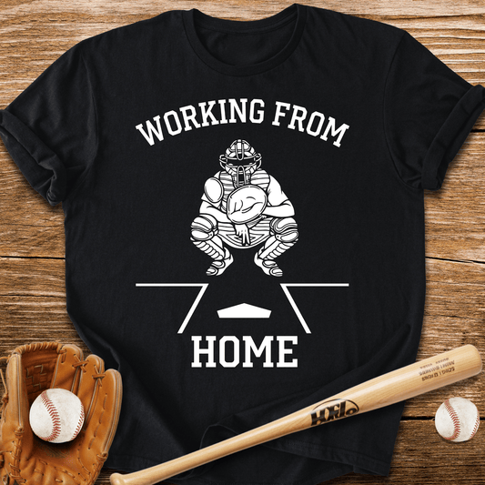 Catcher Clocks In At Home T-Shirt - HomeRun PrintsT-Shirt