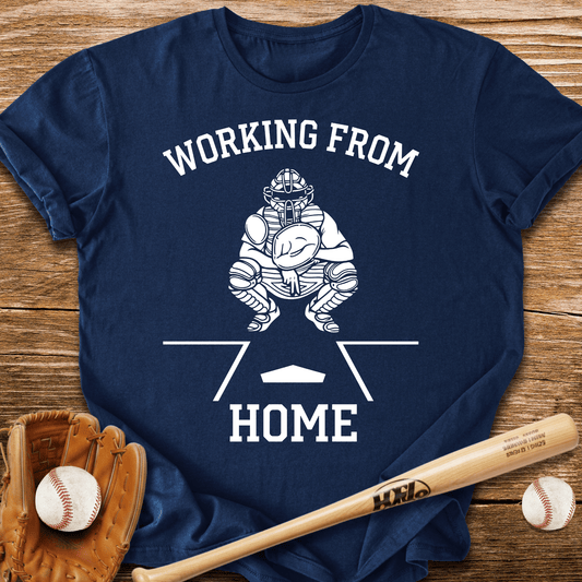 Catcher Clocks In At Home T-Shirt - HomeRun PrintsT-Shirt