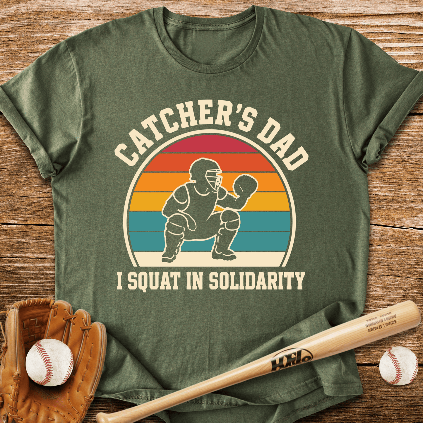 Catcher Dad Squats Too T-Shirt - HomeRun PrintsT-Shirt