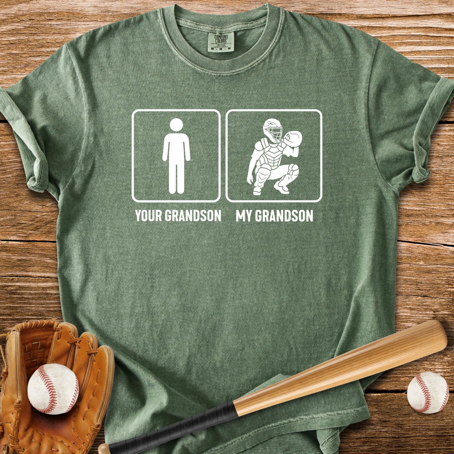 Catcher Grandson - HomeRun PrintsComfort Colors
