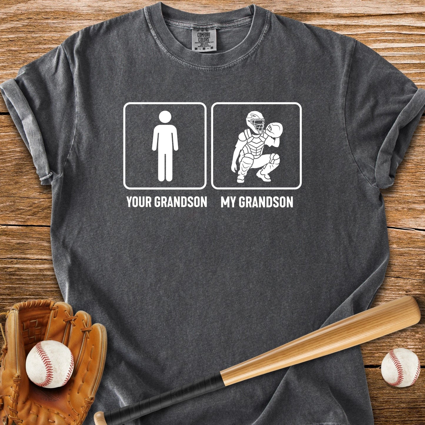 Catcher Grandson - HomeRun PrintsComfort Colors