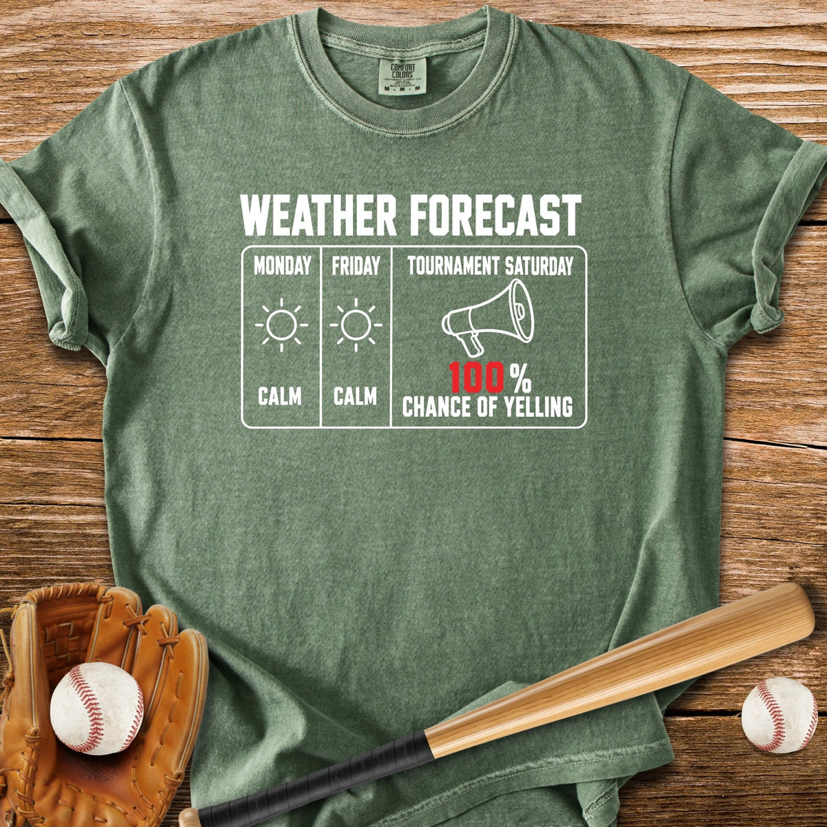 Chance Of Yelling Saturday - HomeRun PrintsComfort Colors