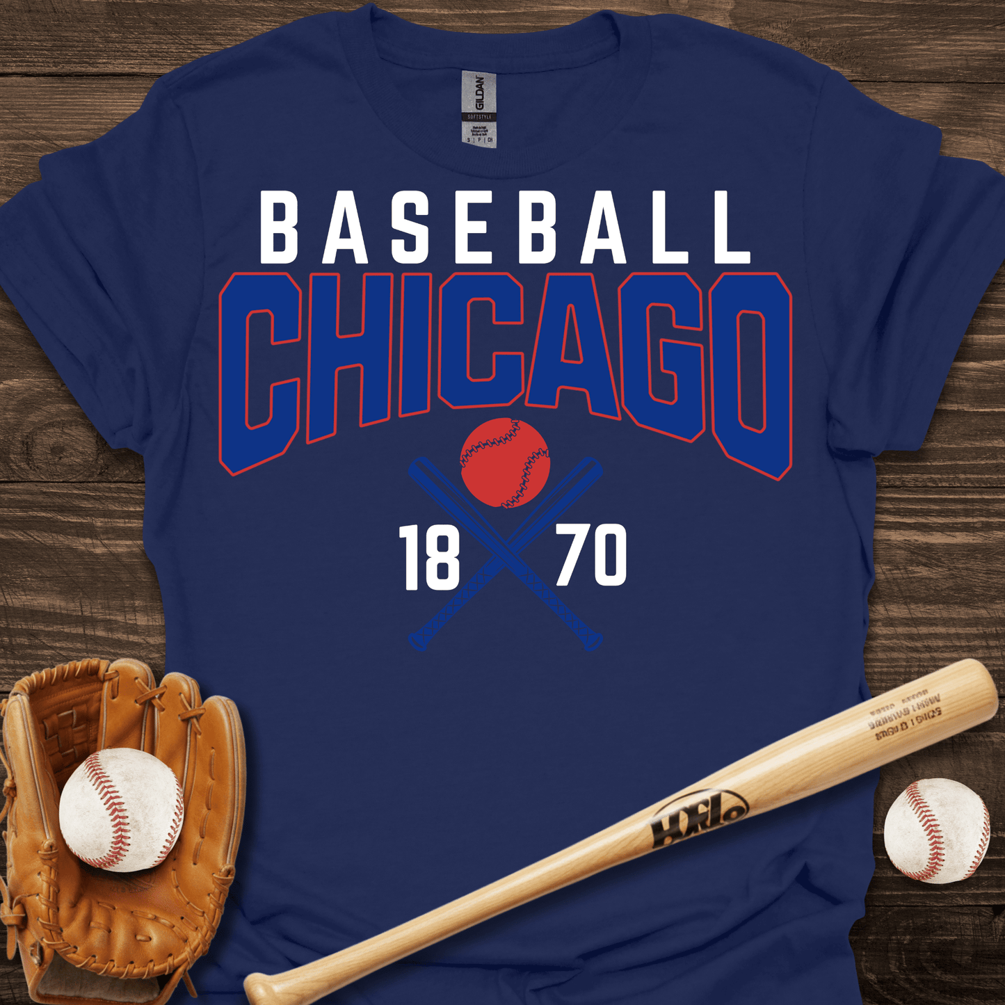 Chicago Retro Baseball T-Shirt - HomeRun PrintsT-Shirt