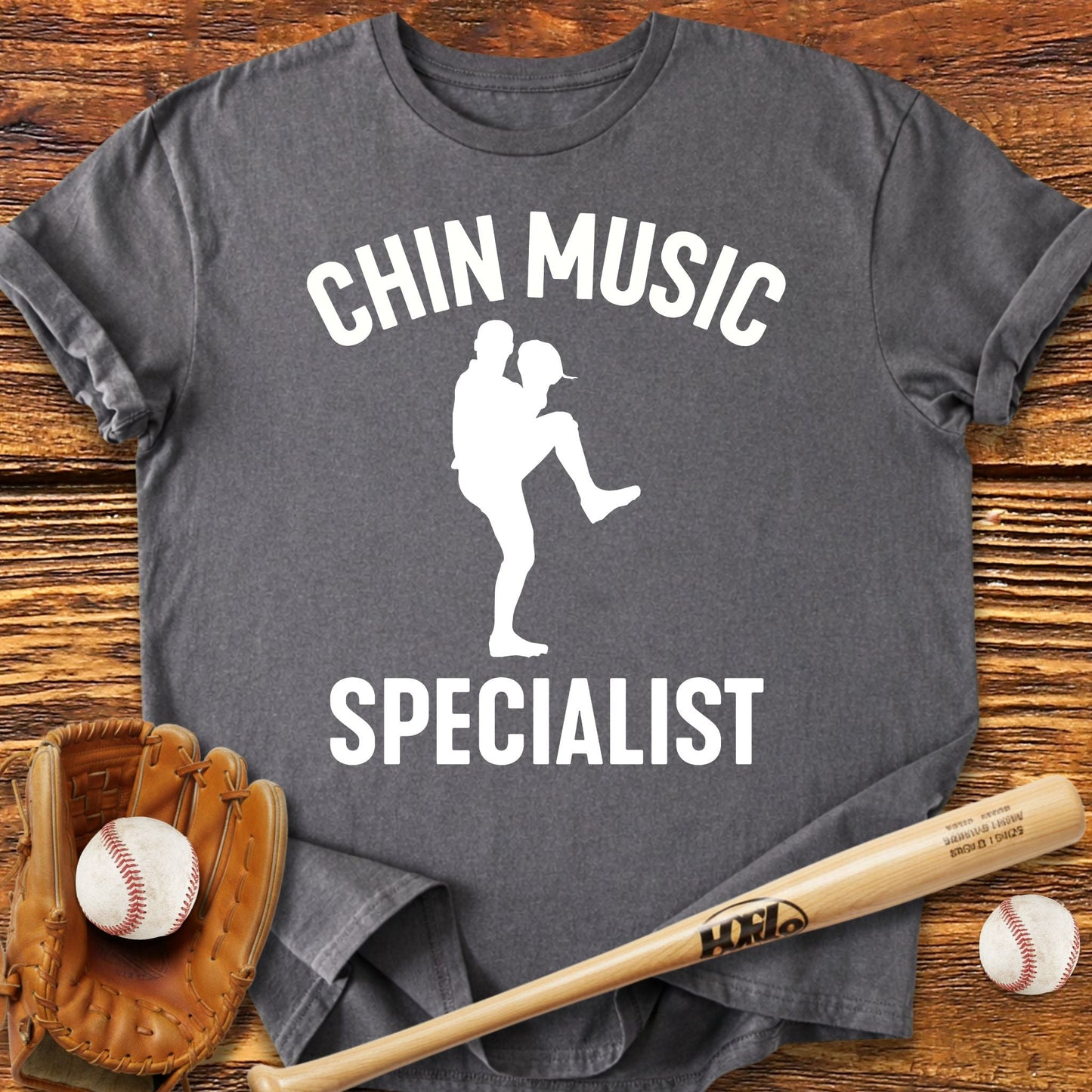 Chin Music Pitcher T-Shirt - HomeRun PrintsT-Shirt